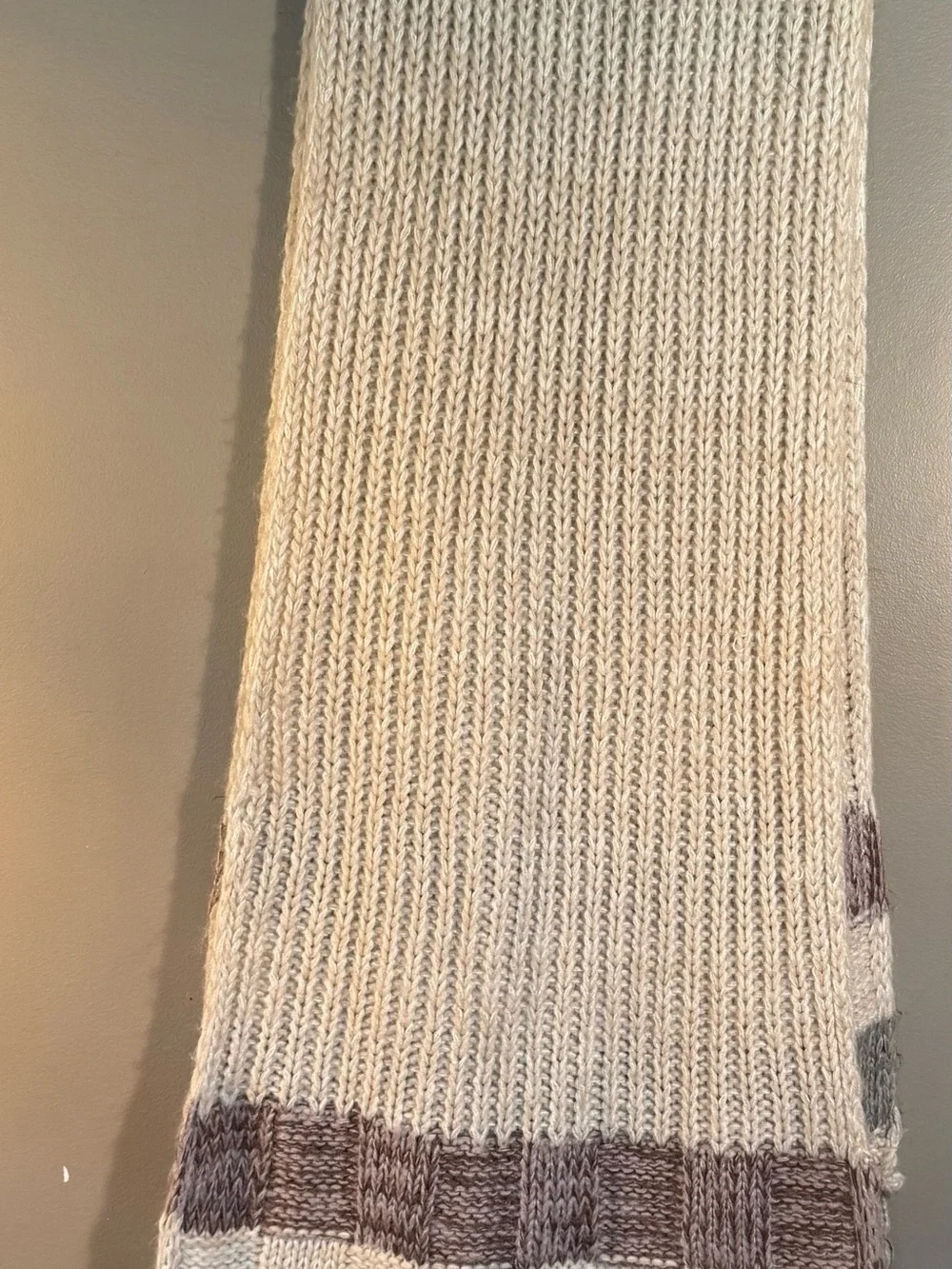 Eddie Bauer Chunky Knit Pom Extra Long Scarf 76” - Cream & Dusty Rose w mittens!